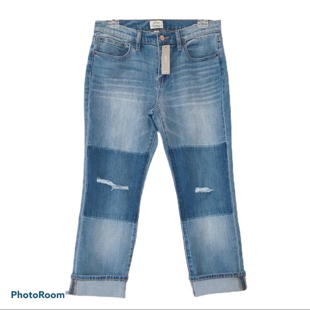 J Crew Slim Broken In Boyfriend Cropped Jeans NWT Size 27P